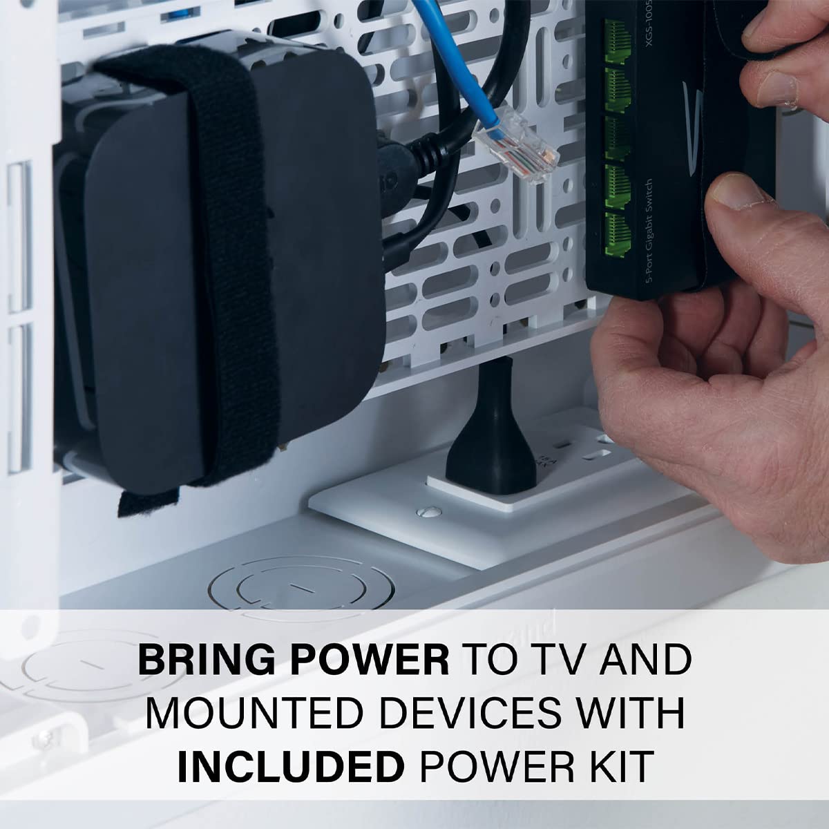 SANUS 9" TV Media in-Wall Box with Power Supply Kit Ideal for Wall Mounted TVs - Image 6