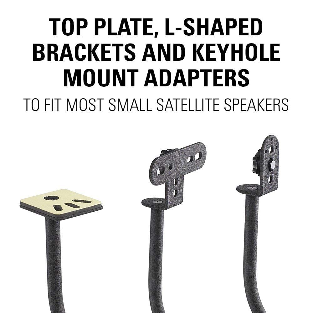 SANUS Adjustable Height Speaker Stand - Extends 28" to 38" - Holds Satellite & Small Bookshelf Speakers & SANUS Soundbar Mount with Height & Depth Adjust - Image 3