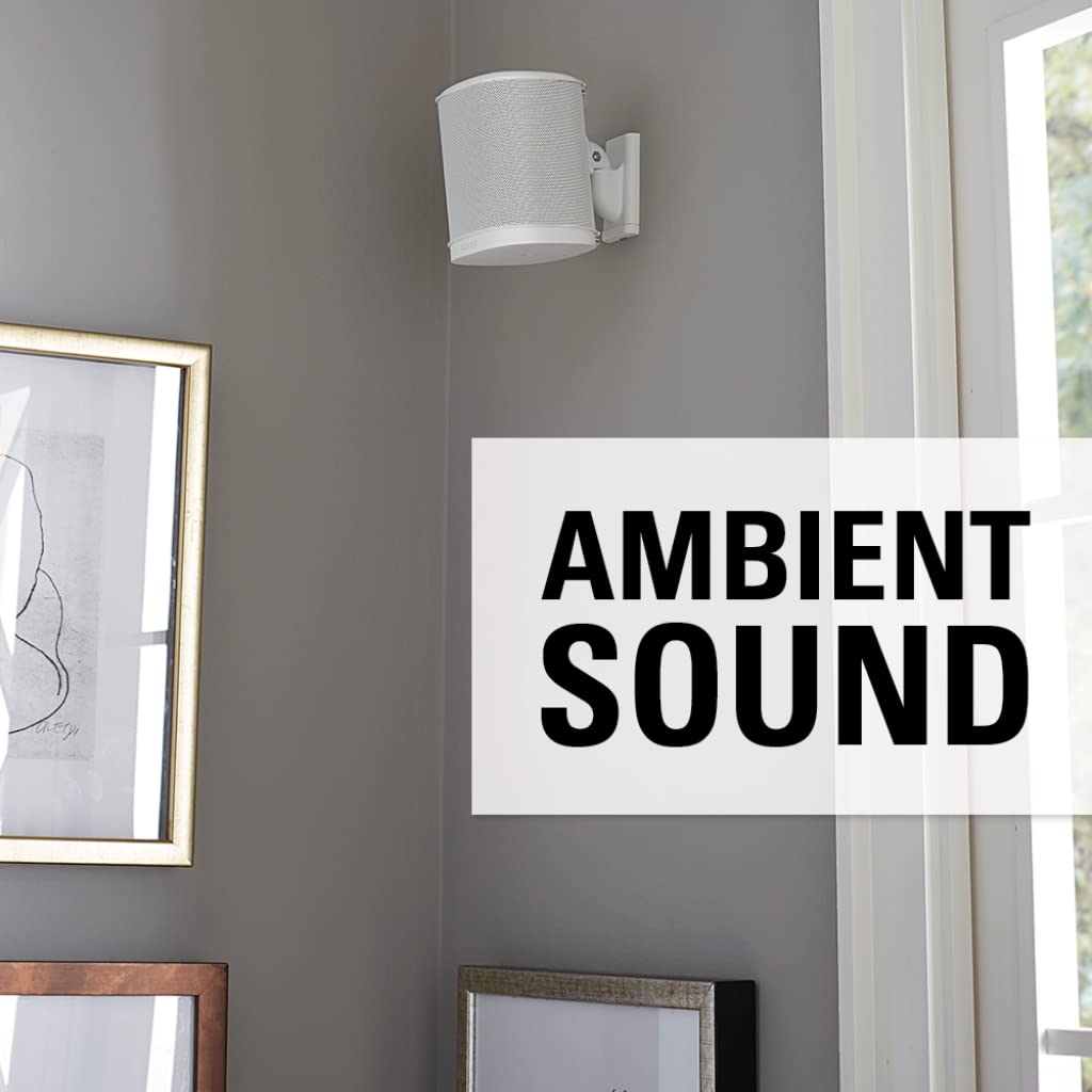 Sanus Adjustable Speaker Wall Mounts Designed for SONOS ONE, Play:1 & Play:3 - Pair (White) - Image 3