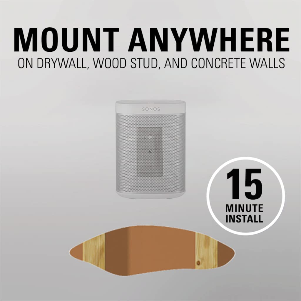 Sanus Adjustable Speaker Wall Mounts Designed for SONOS ONE, Play:1 & Play:3 - Pair (White) - Image 9