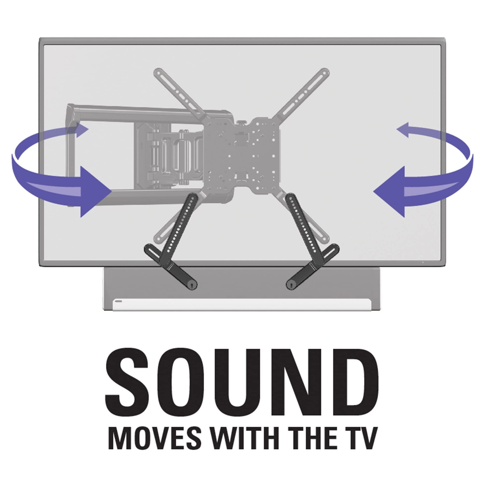 SANUS Extra Large TV Wall Mount Swivel & Tilt - Premium Universal Design fits TVs 37"-90" up to 150 lbs & SANUS Soundbar Mount for Most Soundbars up to 15 lbs - Easy Install & Tool Free Adjustments - Image 8