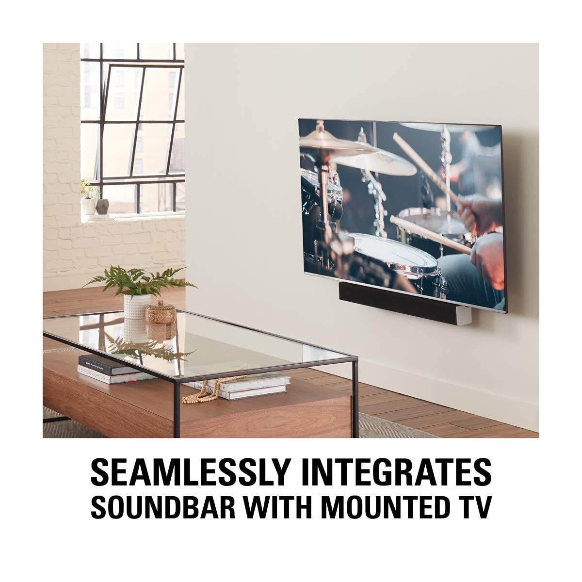 SANUS Advanced Universal Tilt 4D Premium TV Wall Mount Bracket for Most 42"- 90" Flat Screen TVs & SANUS Soundbar Mount for TV Mount Bracket - Height & Depth Adjustments - Image 6