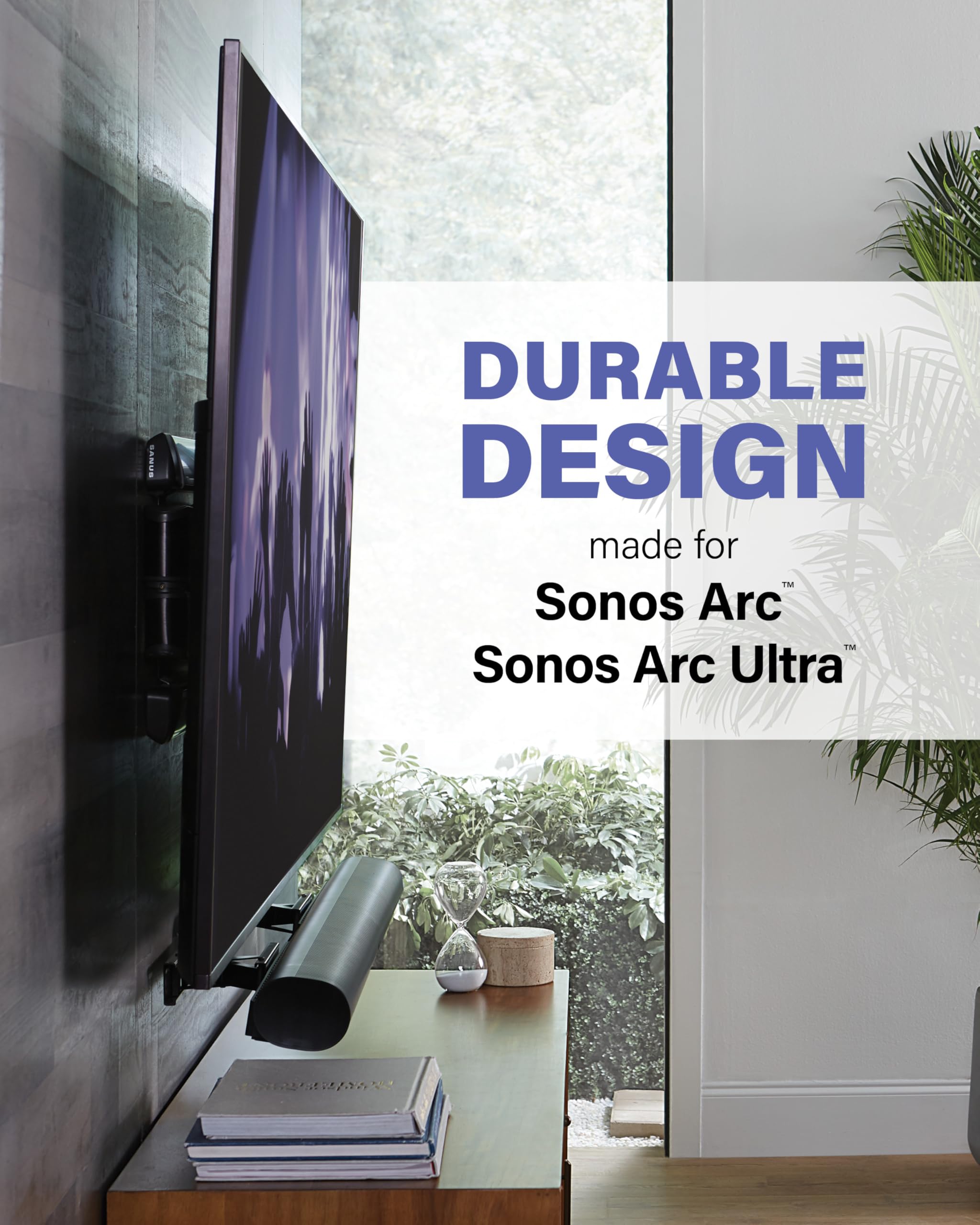 SANUS Soundbar TV Mount for Sonos Arc & Sonos Arc Ultra Soundbar – Depth Adjustable for Dolby Atmos – Universal Mount for TVs 50” to 90” - Image 8