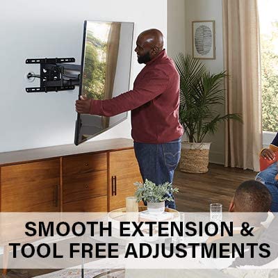 SANUS Extra Large TV Wall Mount Swivel & Tilt - Premium Universal Design fits TVs 37"-90" up to 150 lbs & SANUS Soundbar Mount for Most Soundbars up to 15 lbs - Easy Install & Tool Free Adjustments - Image 5