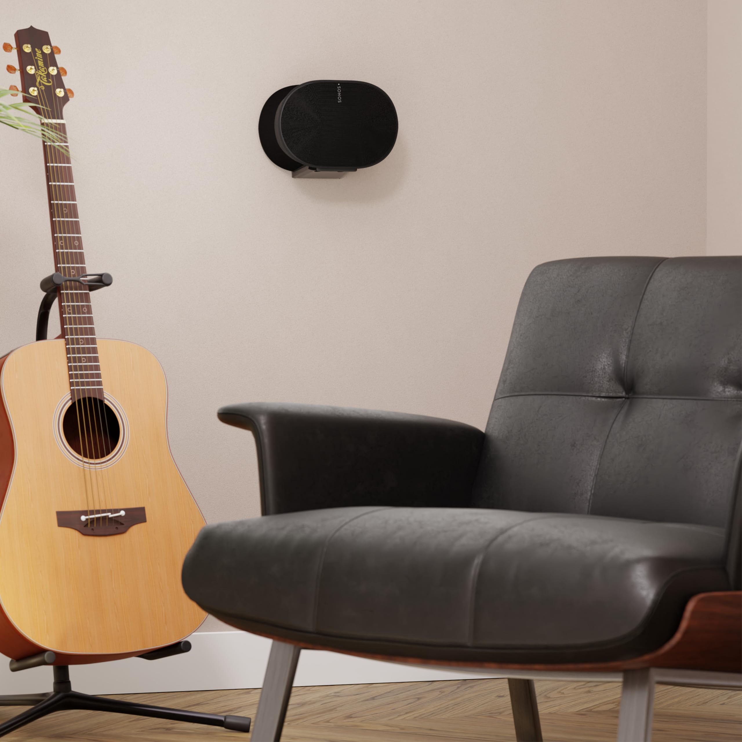 Sanus Fixed Speaker Wall Mount for Sonos Era 300™ - Low Profile Speaker Mount with Easy 3-Step Install & Included Hardware - Single, Black Mount - Image 4