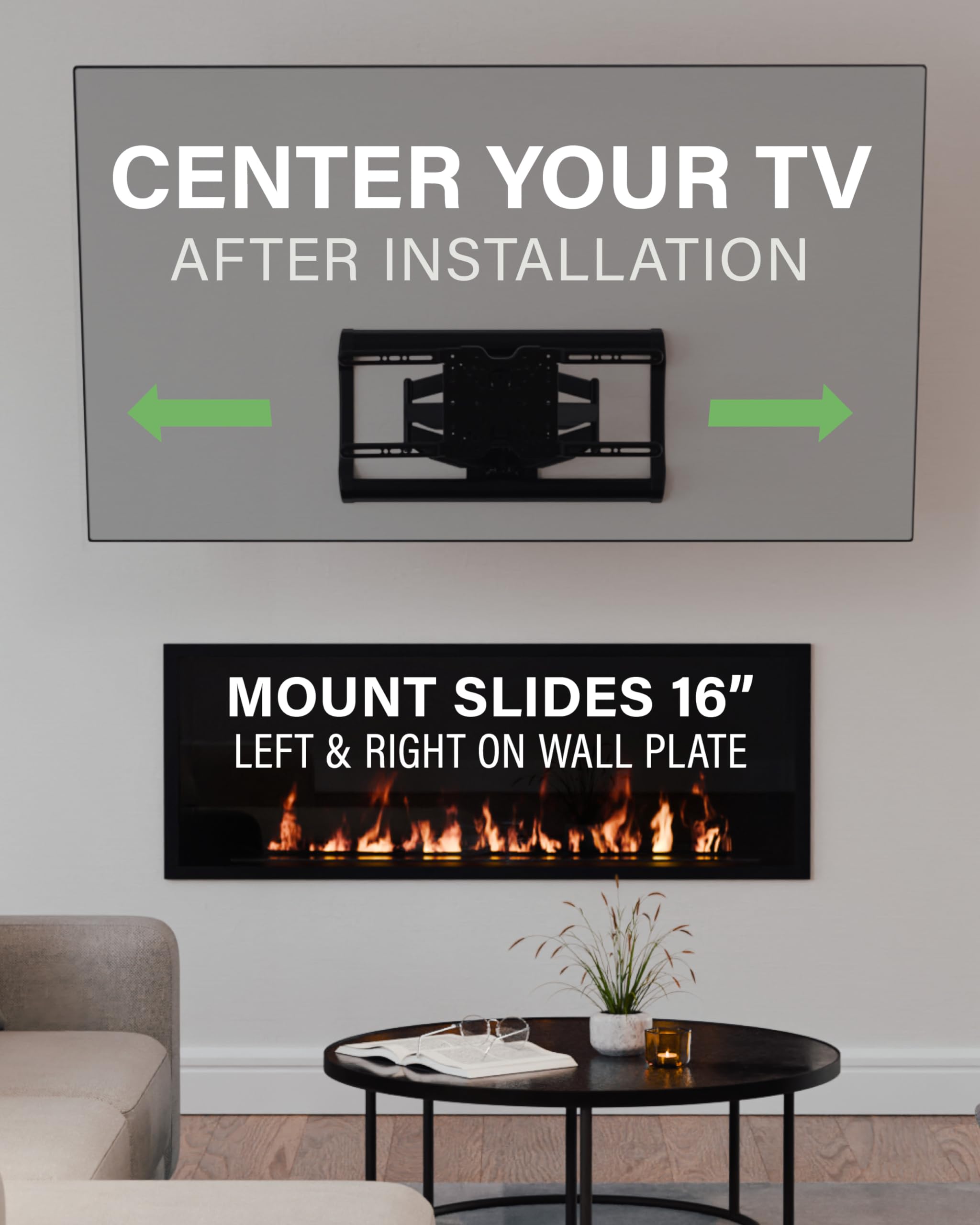 SANUS Full Motion TV Wall Mount for TVs up to 90" - Premium Design Extends 24" with Fingertip Swivel and Tilt - Easy 20 Minute Install - OLF24 - Image 9