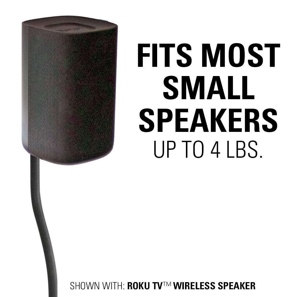 SANUS Height Adjustable Speaker Stands for Home Theater - Durable Design w/Tear Drop Base Fits Speakers up to 4lbs - 13" of Tool-Free Height Adjustment - Easy DIY Assembly - Image 4