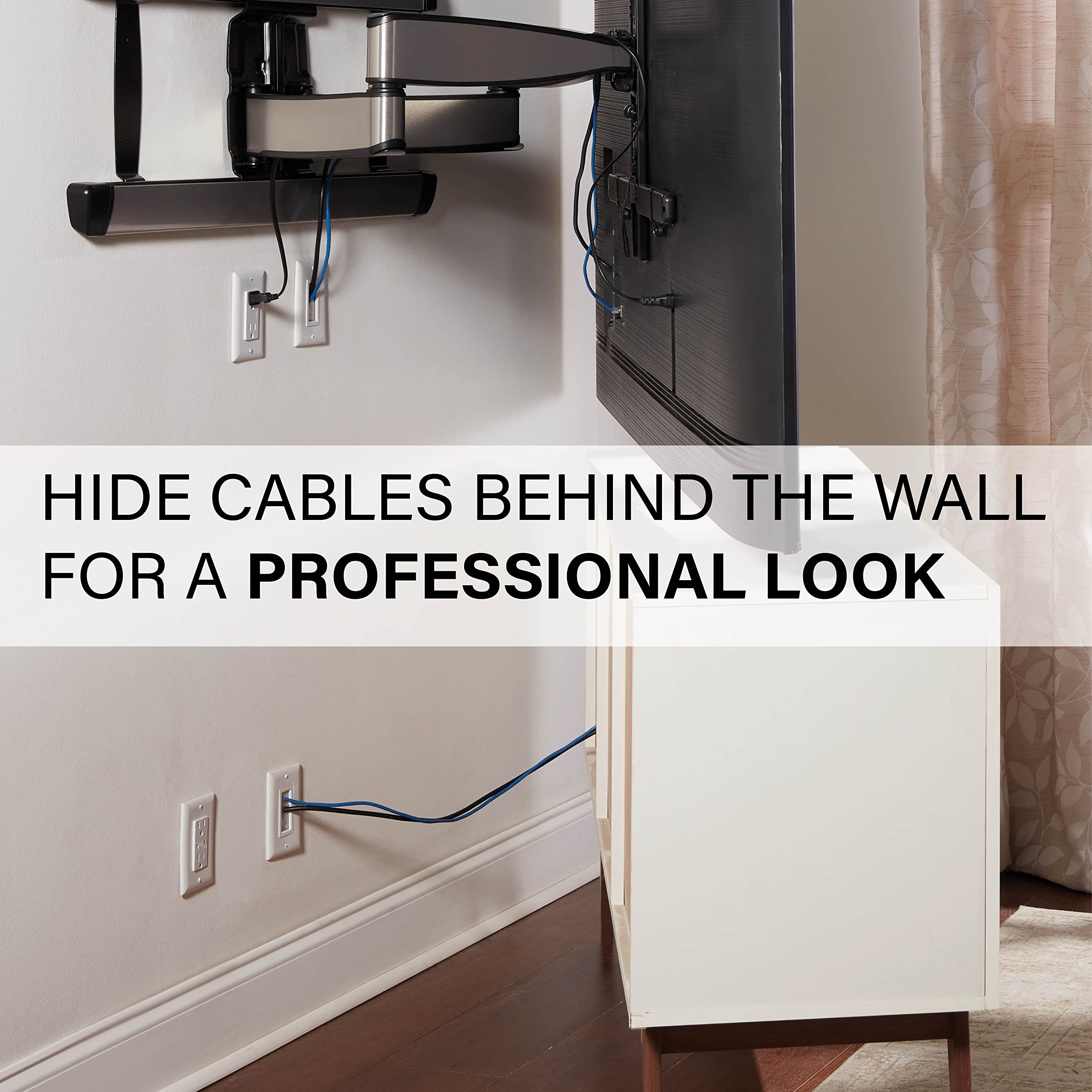 SANUS in-Wall Cable Management Kit - Hides AV Cables Behind The Wall - SA-IWCM2-W1 - Image 5
