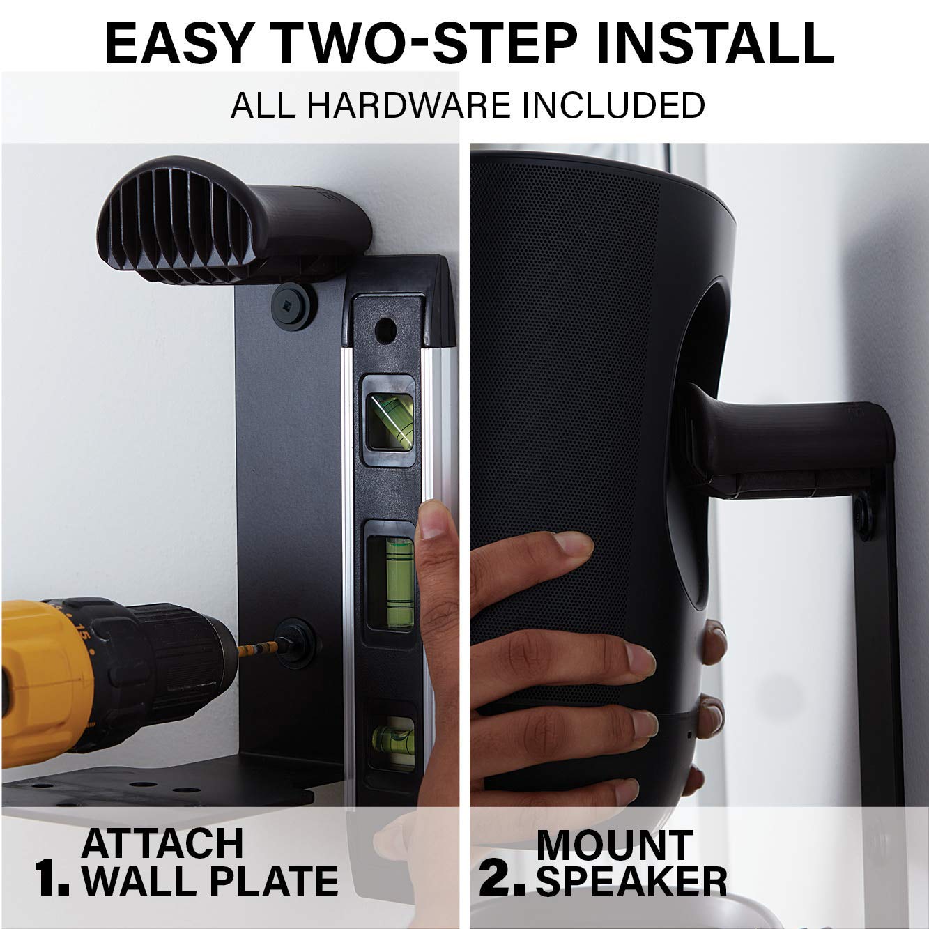 Sanus Indoor & Outdoor Mount Designed for Sonos Move & Sonos Move 2 Speaker - Save Shelf & Table Space -Weather Resistant - WSSMM1-B2 (Black) - Image 8