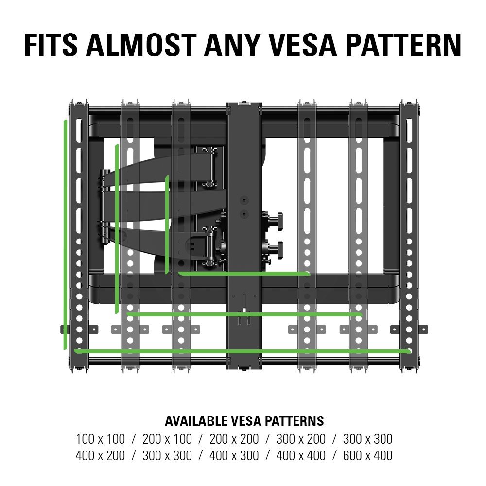 Sanus Premium Full Motion TV Wall Mount Bracket for 37"-50" TVs Features 15º of Tilt, 90º of Swivel, & Post Install Centering - Vmf620-B1 - Image 7