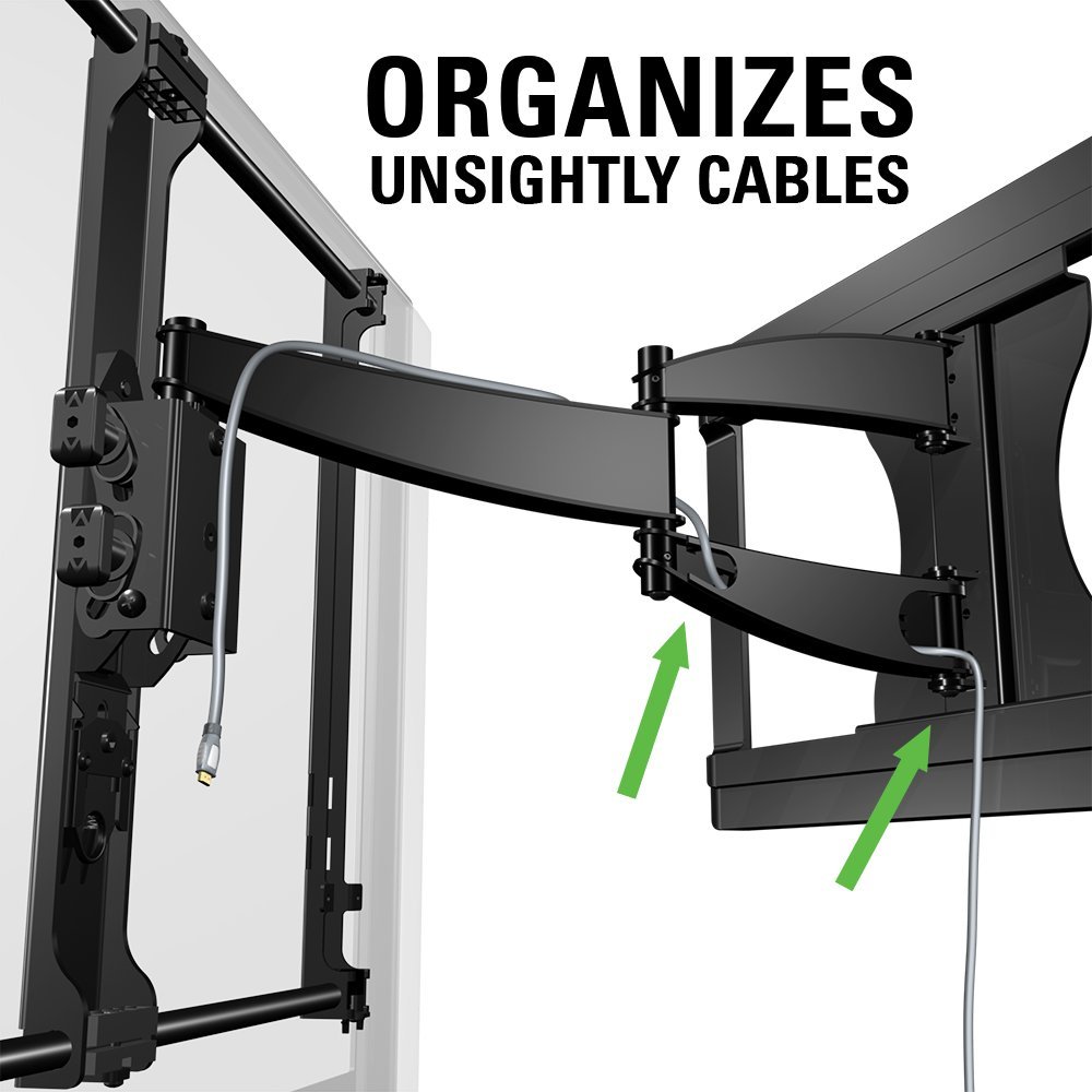 Sanus Premium Full Motion TV Wall Mount Bracket for 37"-50" TVs Features 15º of Tilt, 90º of Swivel, & Post Install Centering - Vmf620-B1 - Image 8