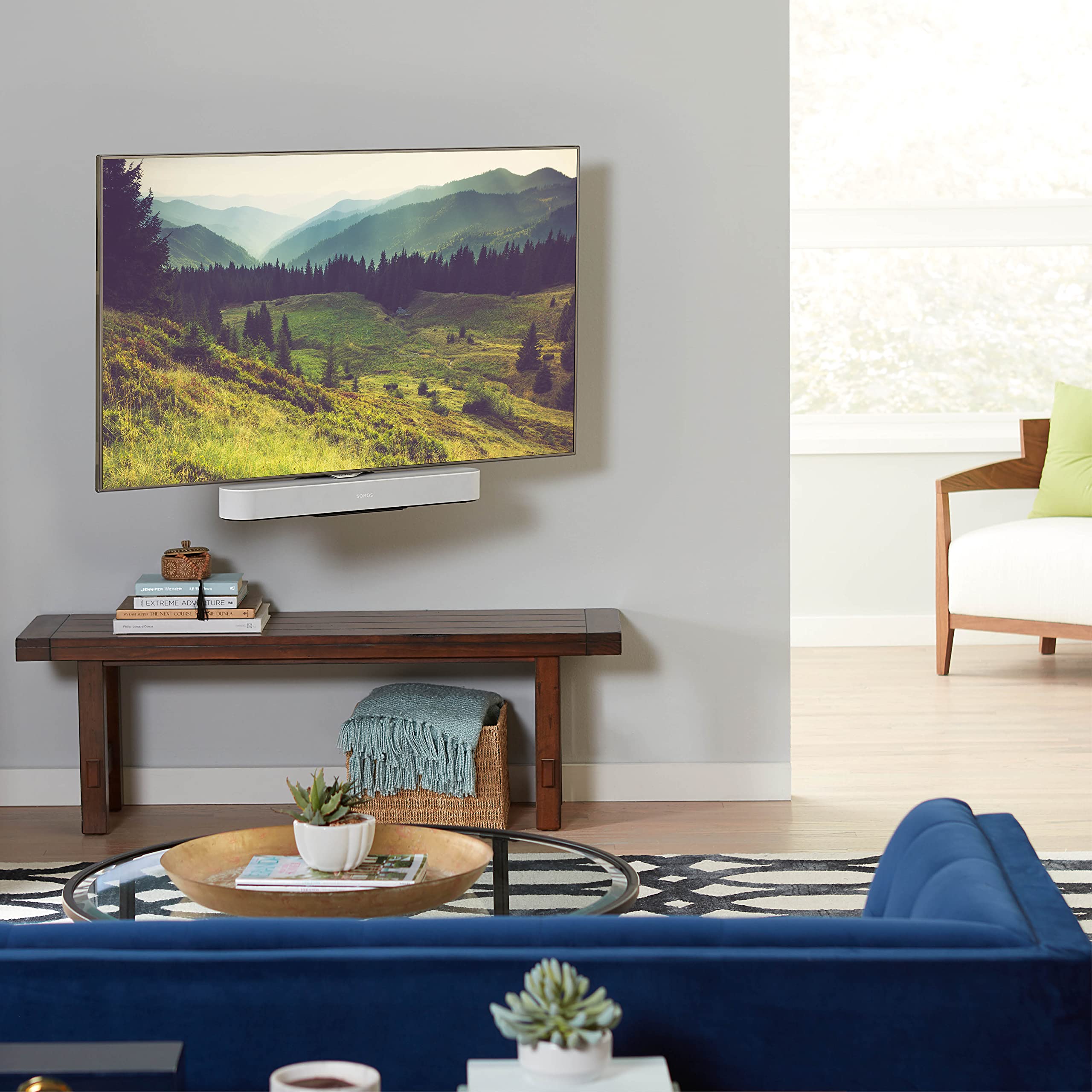 SANUS Soundbar Mount for Sonos Beam Gen 1 & 2 - Height Adjustable up to 12" & Designed to Work with Any TV - Custom Fit to Sonos Beam Gen 1 & 2 for Optimal Audio Performance - Image 9