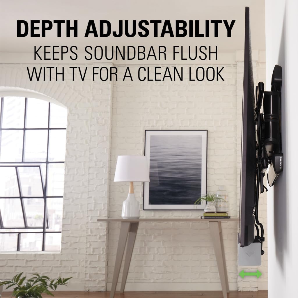 Sanus Soundbar Mount For TV Mount Bracket - Height & Depth Adjust, Moves In-Sync With TV, Supports Sound Bars Up To 20 lbs - SASB1-B1 - Image 6