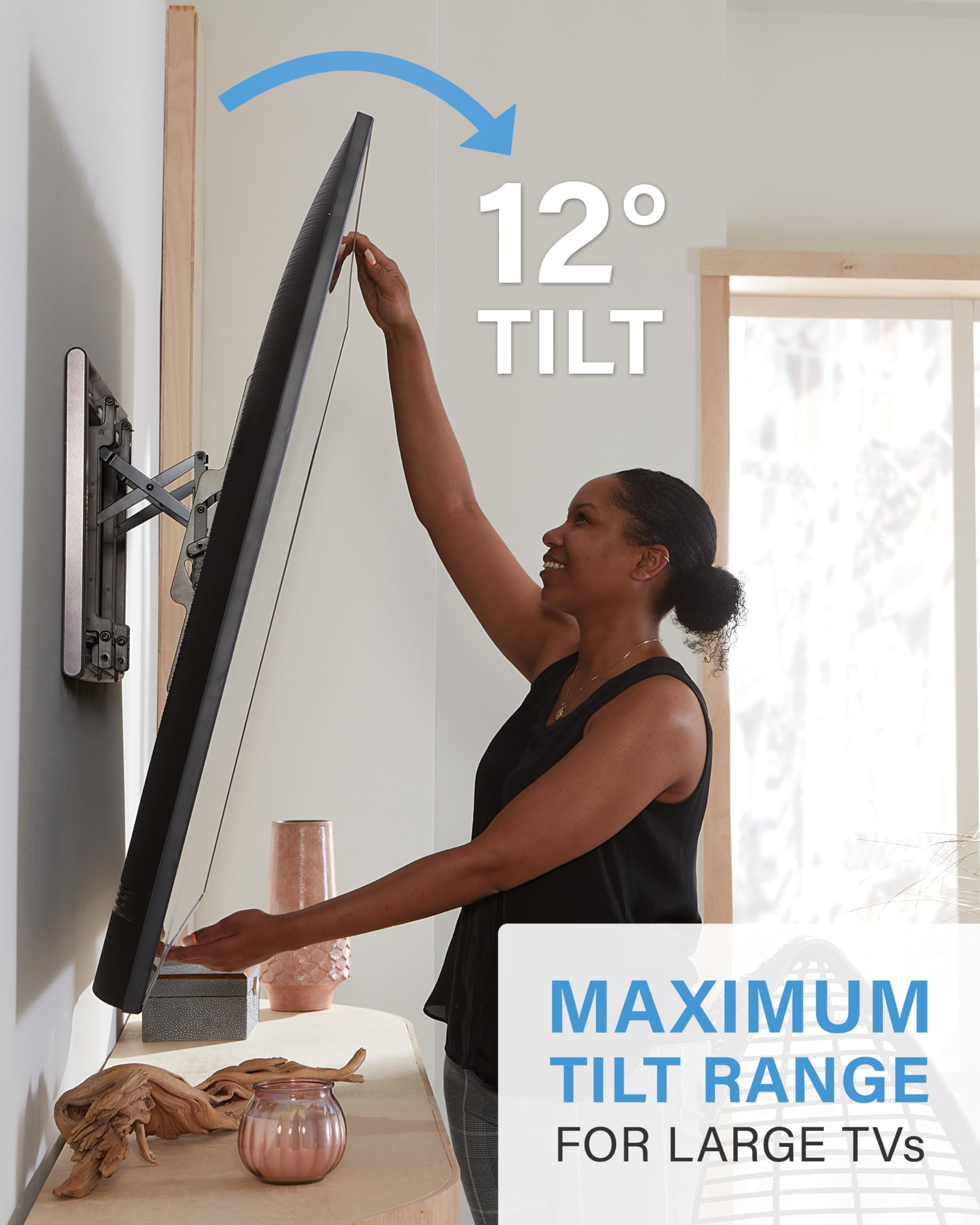 SANUS Tilting TV Wall Mount for 42" to 90" TVs - Low Profile & Universal Design - Fight Screen Glare - Easy 3-Step DIY - Image 3