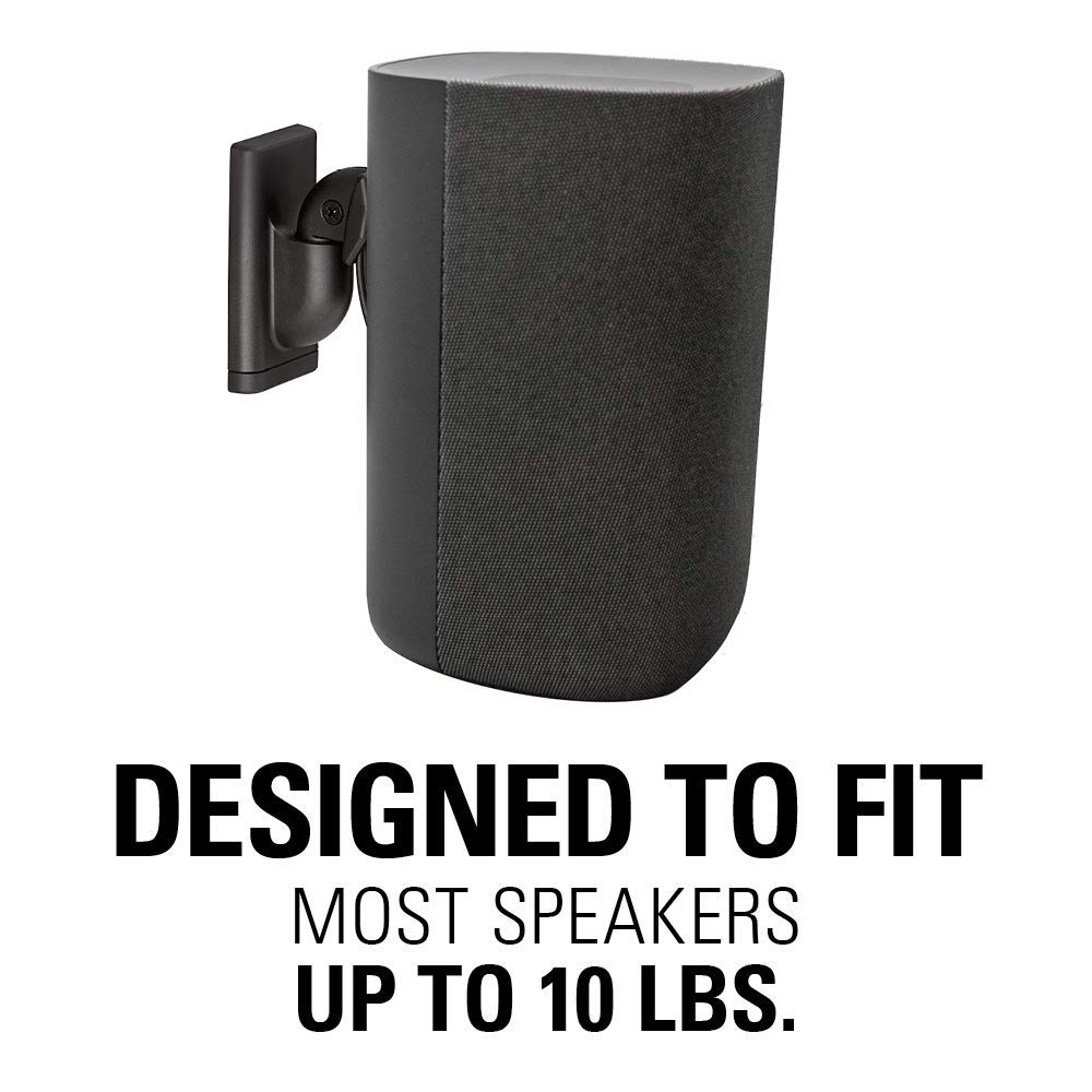 Sanus Universal Speaker Wall Mount for Small Speakers Compatible with Bose, Harmon Kardon, JBL, KEF, Klipsch, Roku, Polk, Sony & Others - Pair - Image 3