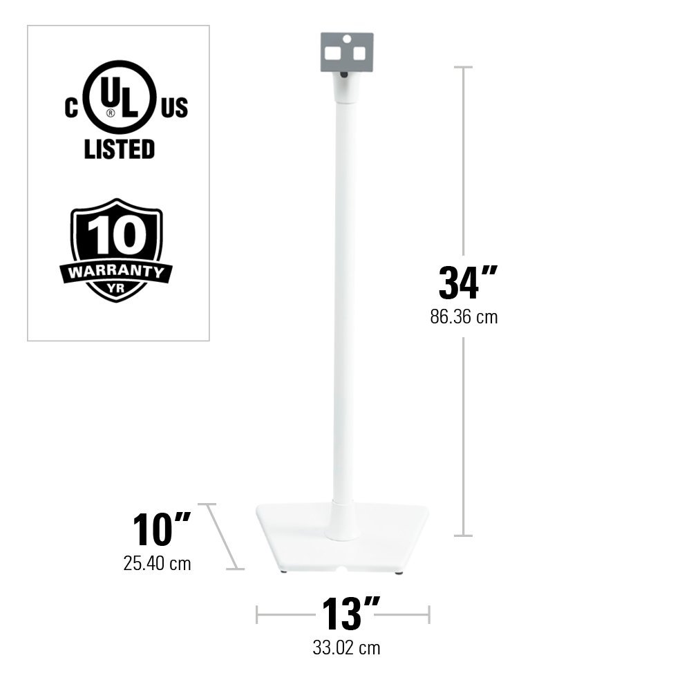 Sanus Wireless Sonos Speaker Stand for Sonos One, Play:1, & Play:3 - Audio-Enhancing Design with Built-in Cable Management - Single Stand (White) - WSS21-W1 - Image 8