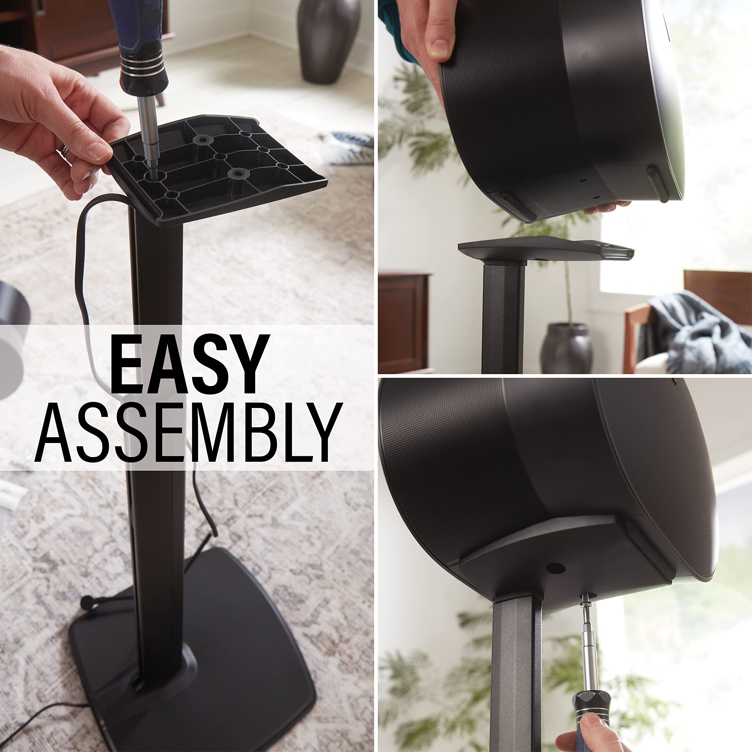 Sanus Wireless Speaker Stands for Sonos ERA 300™ (Black) - Pair, Perfect Stand Setup for Easy and Secure Mounting of New Sonos Era 300™ Speakers - OSSE32-B2 - Image 5