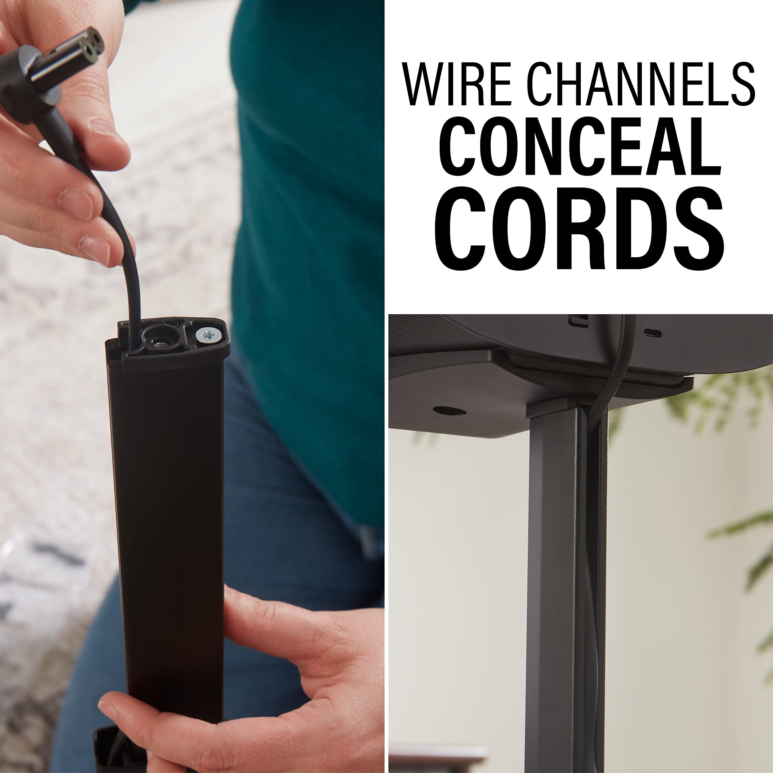 Sanus Wireless Speaker Stands for Sonos ERA 300™ (Black) - Pair, Perfect Stand Setup for Easy and Secure Mounting of New Sonos Era 300™ Speakers - OSSE32-B2 - Image 7