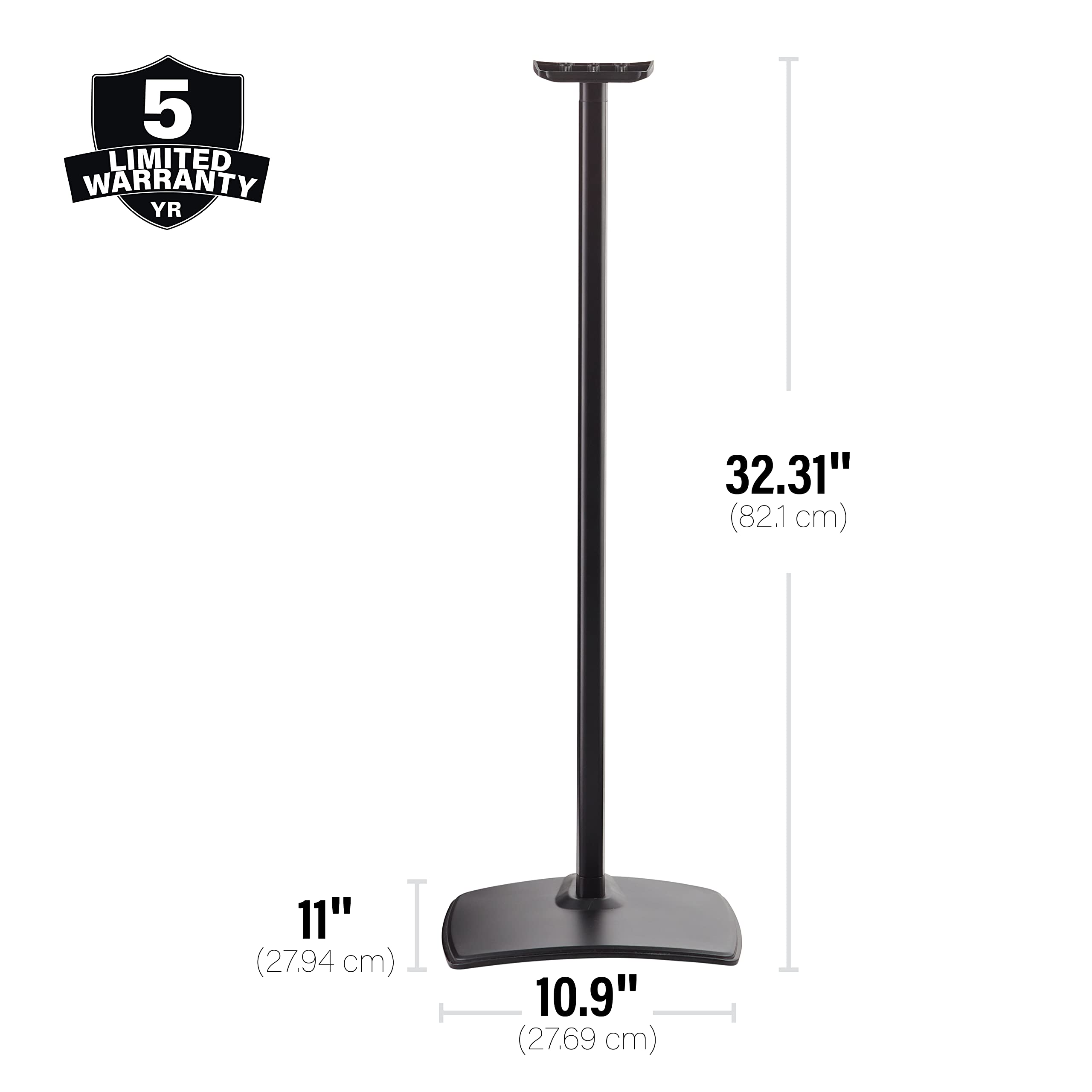 Sanus Wireless Speaker Stands for Sonos ERA 300™ (Black) - Pair, Perfect Stand Setup for Easy and Secure Mounting of New Sonos Era 300™ Speakers - OSSE32-B2 - Image 8